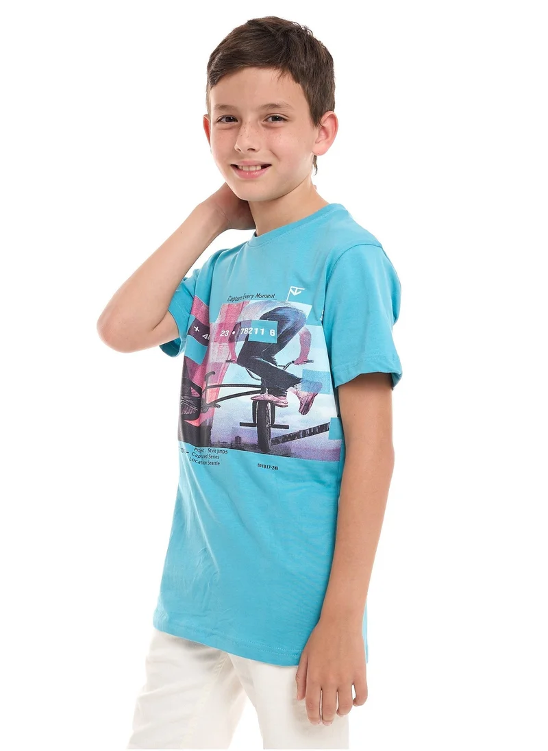Victor And Jane  Victor and Jane  Boys' T-Shirt Printed - Blue for Men | Best Price UAE