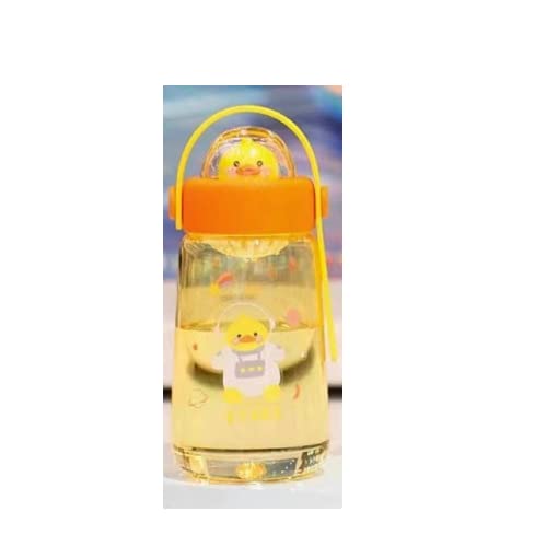 TEMSON Cute Water Bottle for Kids – BPA Free Water Bottle, Anti-Leak Non-Toxic Durable Water Bottle for Girls, Boys, Children, School Bottle for Kids – 600 ML(SL-7078) (Duck - Yellow) - Image 4