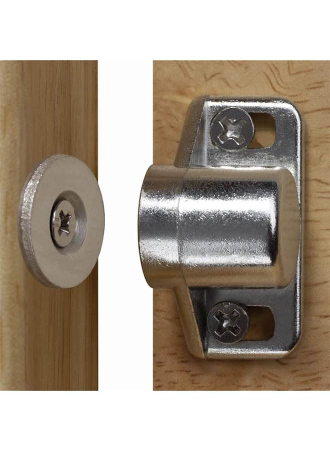 S-TOP 4 Pack Magnetic Cabinet Door Catch with Magnets for Cabinet Door Latch Closer, Cabinet Magnetic Catch for Kitchen Closet Door Closing Magnetic Door Catch Closer, Silver - Image 1