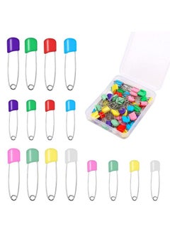SAVITA 50Pcs Diaper Pins Safety Lock Stainless Steel Plastic Head Safety Pins For Diaper Clothes Dress Craft Hold Clip (Multicolored)  - Image 2