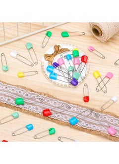 SAVITA 50Pcs Diaper Pins Safety Lock Stainless Steel Plastic Head Safety Pins For Diaper Clothes Dress Craft Hold Clip (Multicolored)  - Image 5