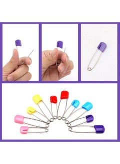 SAVITA 50Pcs Diaper Pins Safety Lock Stainless Steel Plastic Head Safety Pins For Diaper Clothes Dress Craft Hold Clip (Multicolored)  - Image 4