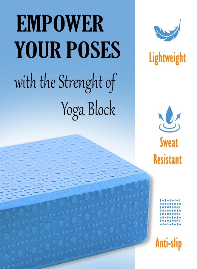 HOMETIC Anti-Slip Yoga Block Set of 2 (Multi) | Extra Large, High-Density EVA Foam with Dotted Texture for Grip | Ideal for Balance, Support & Performance - Image 4