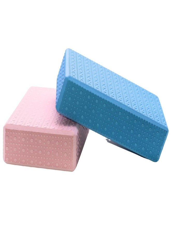 HOMETIC Anti-Slip Yoga Block Set of 2 (Multi) | Extra Large, High-Density EVA Foam with Dotted Texture for Grip | Ideal for Balance, Support & Performance - Image 1