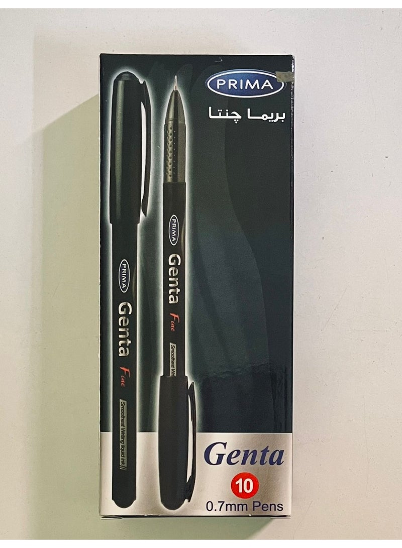 بريما قلم حبر جاف بريما جينتا، كتابة سلسة ودقيقة، حبر سائل 0.7 مم، عبوة من 10 أقلام - أسود (عبوتان). - Image 2