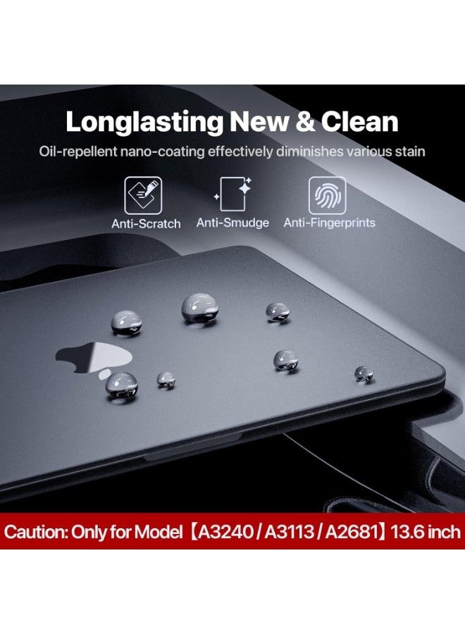 VKL Compatible for MacBook Air 13.6 inch Case M4 M3 M2 2025 2024-2022 Release Model A3420 A3113 A2681, Sturdy Protective Plastic Hard Shell Case Cover for MacBook Air M2 13 inch - Black - Image 3