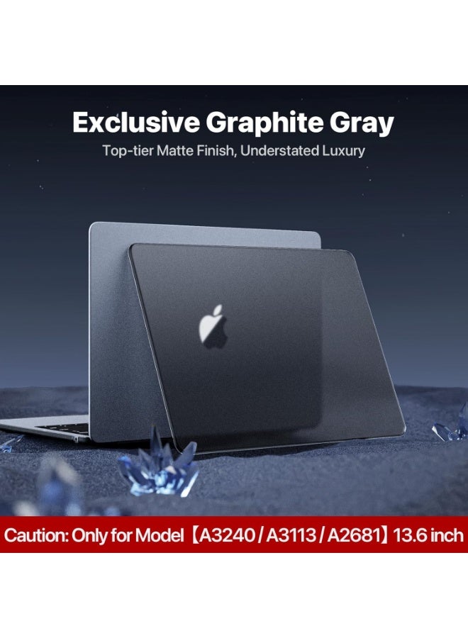 VKL Compatible for MacBook Air 13.6 inch Case M4 M3 M2 2025 2024-2022 Release Model A3420 A3113 A2681, Sturdy Protective Plastic Hard Shell Case Cover for MacBook Air M2 13 inch - Black - Image 5