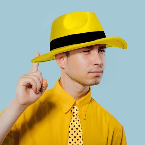 Croloose 4 Pcs Halloween Couple Costume Set - Adult Monkey Costume with Yellow Hat, Black Polka Dots Tie - Image 5