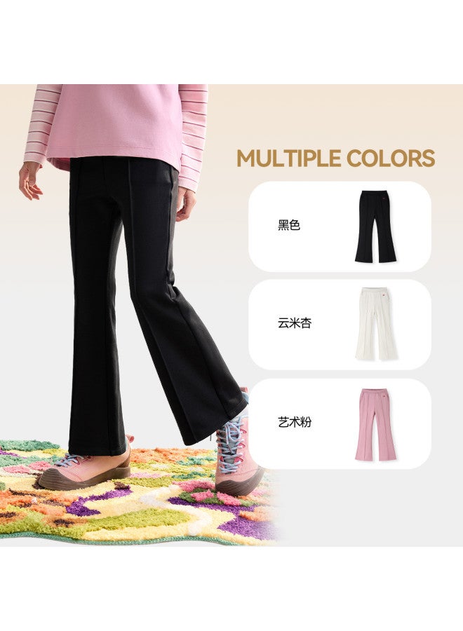 Annil Girls' Pants 2025 Autumn New Arrival Casual Sporty Black Stretch Joggers With Flared Legs - Image 4