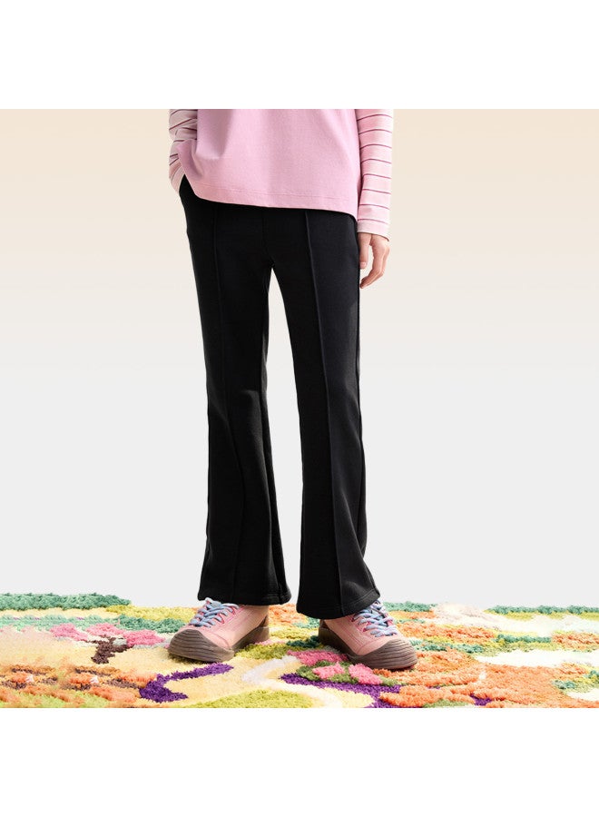 Annil Girls' Pants 2025 Autumn New Arrival Casual Sporty Black Stretch Joggers With Flared Legs - Image 3