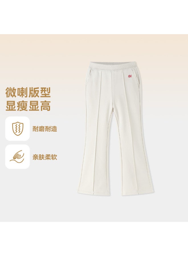 Annil Girls' Pants 2025 Autumn New Arrival Casual Sporty Black Stretch Joggers With Flared Legs - Image 2
