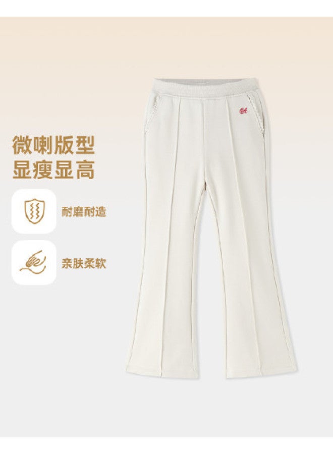Annil Girls' Pants 2025 Autumn New Arrival Casual Sporty Black Stretch Joggers With Flared Legs - Image 1