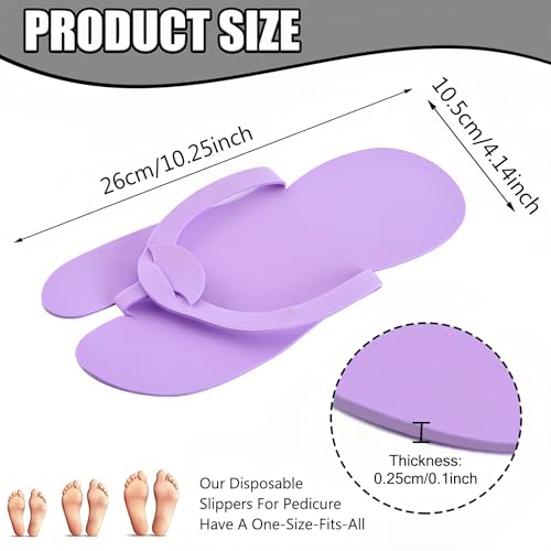 LYARCHTE 6 Pairs Disposable Foam Pedicure Slippers, Multi Color Bulk Pack for Nail Salons Guests and Spas - Image 4