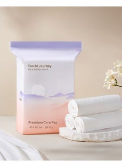 TEN-M JOURNEY Extra Large Disposable Underpads Changing Pads Super Soft Absorbent Protection for Kids 7 Layers of Ultra Absorbency Ideal for Bed Covers Thick Adults - Elderly (10 PCS/1 Pack) 45x60cm  - Image 1