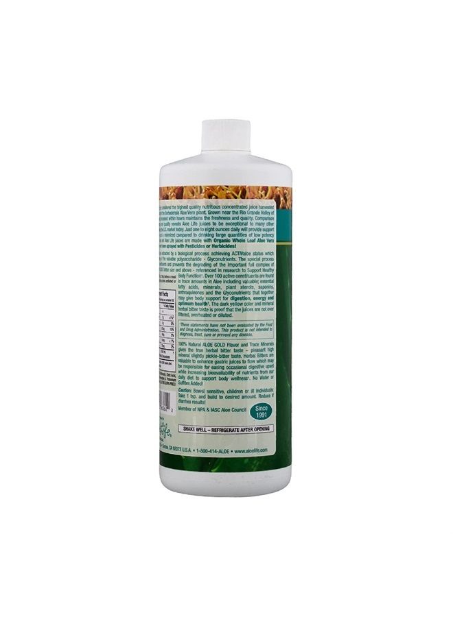 Aloe Life Whole Leaf Aloe Vera Juice Concentrate, Soothing Relief for Indigestion, Antioxidant Catalyst, Supports Energy & Wellness, Certified Organic Aloe Leaves, Gluten-Free (Aloe Gold, 32 oz) - Image 2