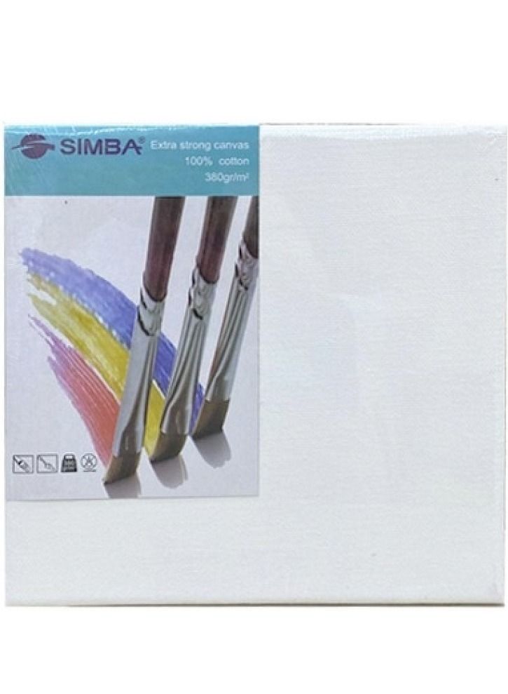 سيمبا لوحة رسم قطن كانفس مربع 100x100 سم ابيض