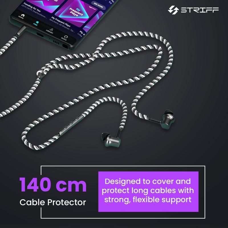 Striff حامي كابل حلزوني، حامي كابل الشاحن، غلاف حماية كابل البيانات، حامي كابل سماعة الأذن للهاتف، حامي كابل الشاحن USB، غلاف كابل (مجموعة من 2) - Image 3