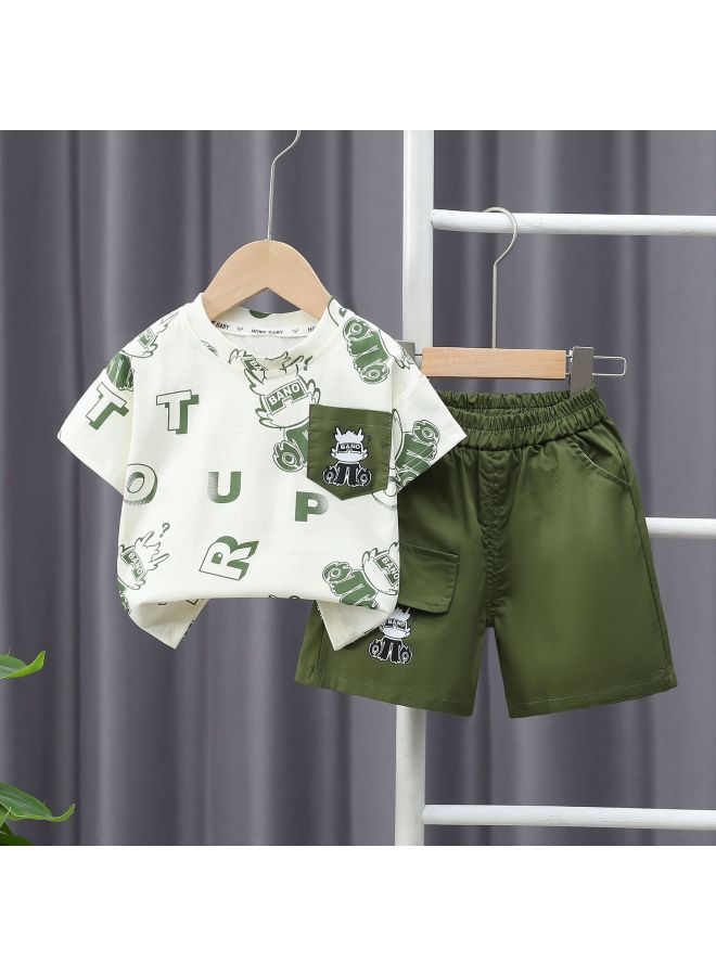 Boys' Summer Short-sleeve Set New Stylish Children's Thin Clothing Shorts Two-piece Set