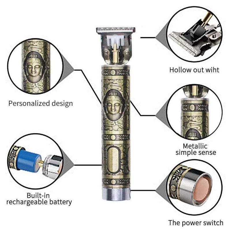 TRIVYOM Men Hair Cutting Machine BuddhaDragon Barber Professional Hair Trimmer 0mm Body Beard Shaving USB Hair Clipper Set Multicolor Pack Of 1 - Image 2