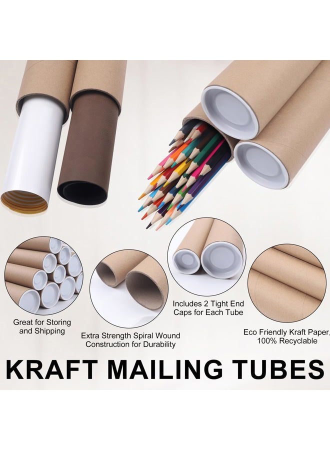 aromeili Mailing Tubes with Caps,10 Pack 2x30-Inch &1.5x24-Inch Kraft Paper Poster Tube for Shipping, Packing, Bulk Round Packaging, Cardboard Mailers, Art Prints, Maps, Blueprint - Image 3
