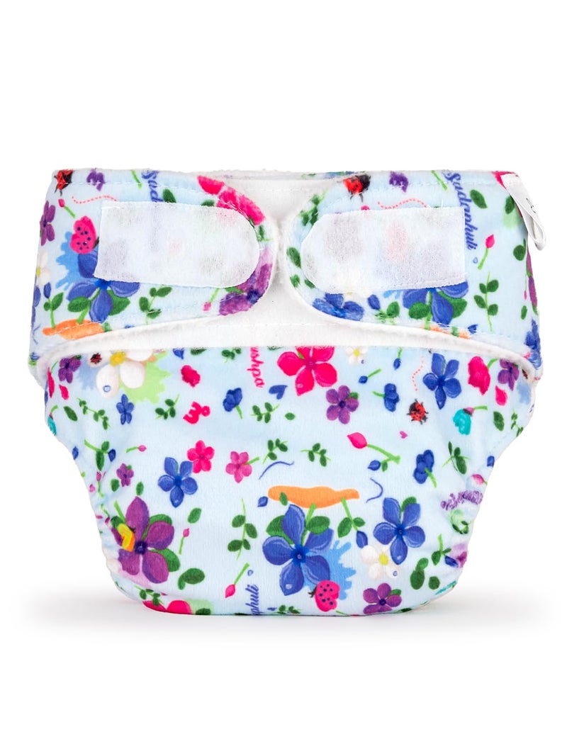 SuperBottoms Newborn UNO Cloth Diaper - Reusable and Washable | Softest and Safest Cloth Diapers with Dry feel Magic Pad - Periwinkle - Image 2