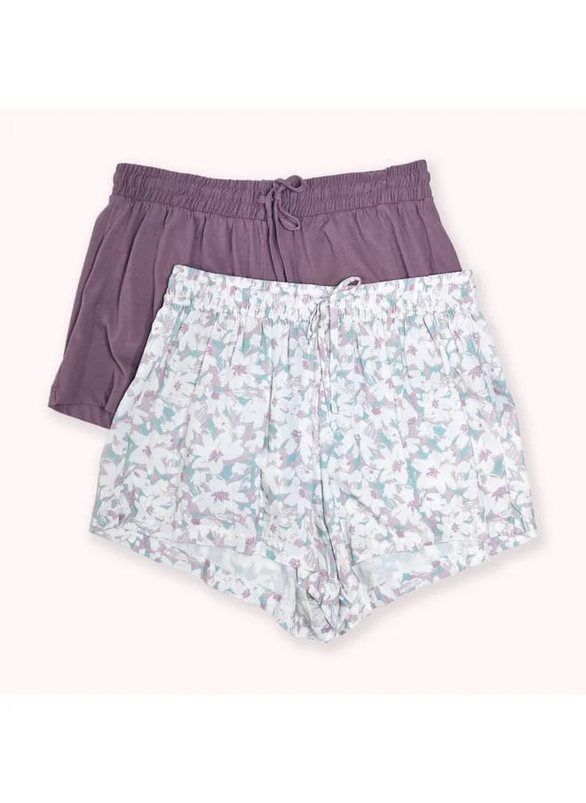 Aadaraya Set of 2 - Aadaraya Assorted Shorts with Drawstring Closure