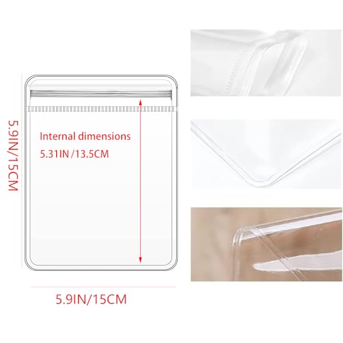 GSXRB Square PVC Bracelet Organizer Bag Clear Zipper Bags Anti Oxidizing Earrings Storage Bags for Storage Jewelry Packing Bags(5.9 * 5.9IN) - Image 2