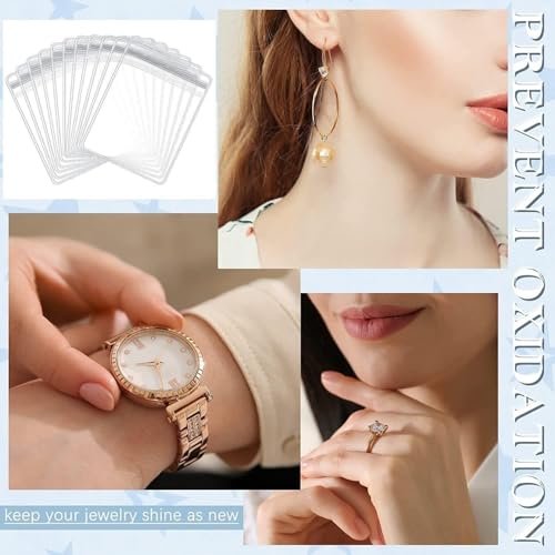 GSXRB Square PVC Bracelet Organizer Bag Clear Zipper Bags Anti Oxidizing Earrings Storage Bags for Storage Jewelry Packing Bags(5.9 * 5.9IN) - Image 4