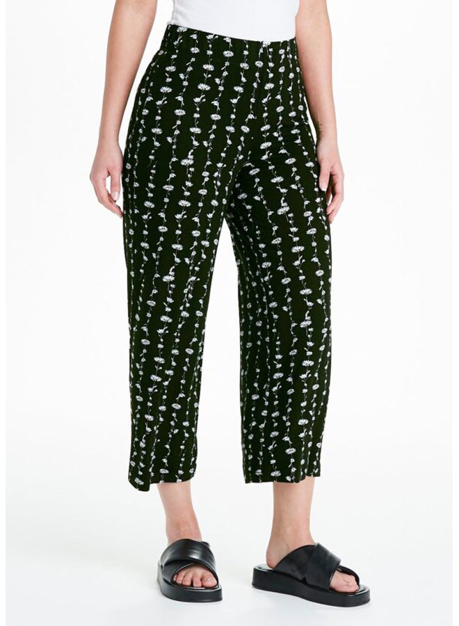 Matalan Women Trousers CROP WIDE LEG DAISY STRIPE