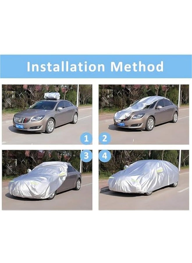 TRASSLE Car Cover All Weather Full Cover for Car Waterproof & Windproof & UV Protection Scratch Resistant Outdoor Cover with Reflective Strips Universal Gray Car Cover for SUV (Silver,XL)  - Image 5