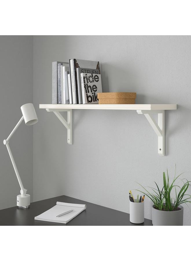 Zaboon Wall shelf, white/white stained aspen, 80x20 cm  - Image 2