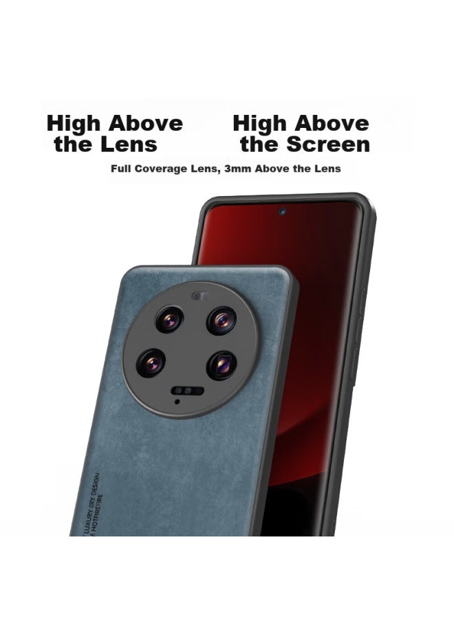 Hotfire Phone Case For Xiaomi 13 Ultra, Xiaomi 13 Ultra Protective Cover, Upgraded Skin-like Lambskin Matte Lens Full Protection Silicone Case For Men And Women - Coral Blue - Image 3