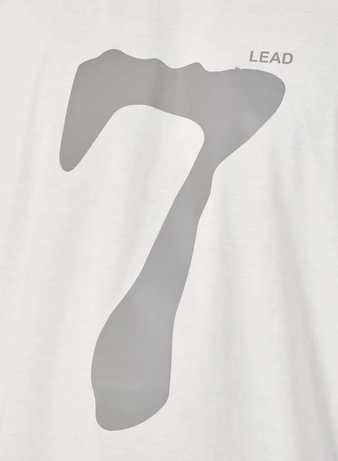 Styli Front 7 Reflective Print Oversized T-Shirt