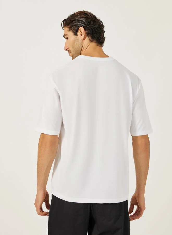 Styli Front 7 Reflective Print Oversized T-Shirt