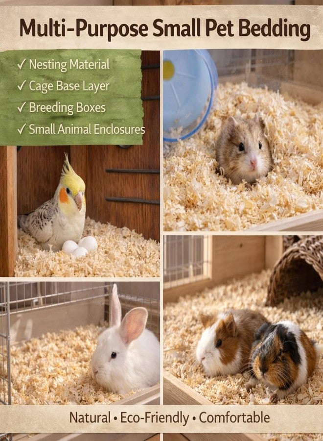 VAYINATO® 1KG Wood Shaving for Birds, Hamsters & Small Animals - Natural Pine Bedding | Odor Control | High Absorption | Low Dust | Nesting & Cage Base Material - Image 3