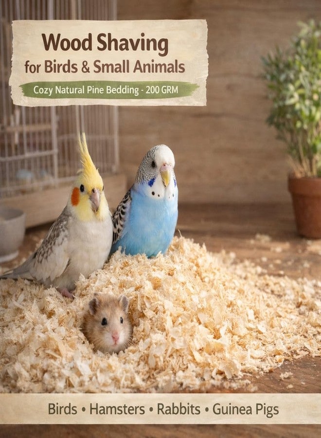 VAYINATO® 1KG Wood Shaving for Birds, Hamsters & Small Animals - Natural Pine Bedding | Odor Control | High Absorption | Low Dust | Nesting & Cage Base Material - Image 2