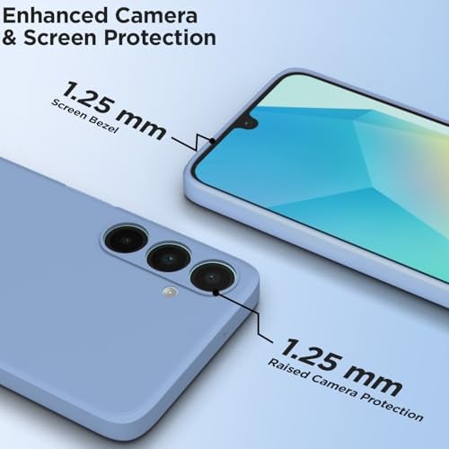Pikkme Back Cover for Samsung Galaxy A26 5G | Camera Protection Shockproof Soft Matte Silicone Bumper Case (Aqua Blue) - Image 2
