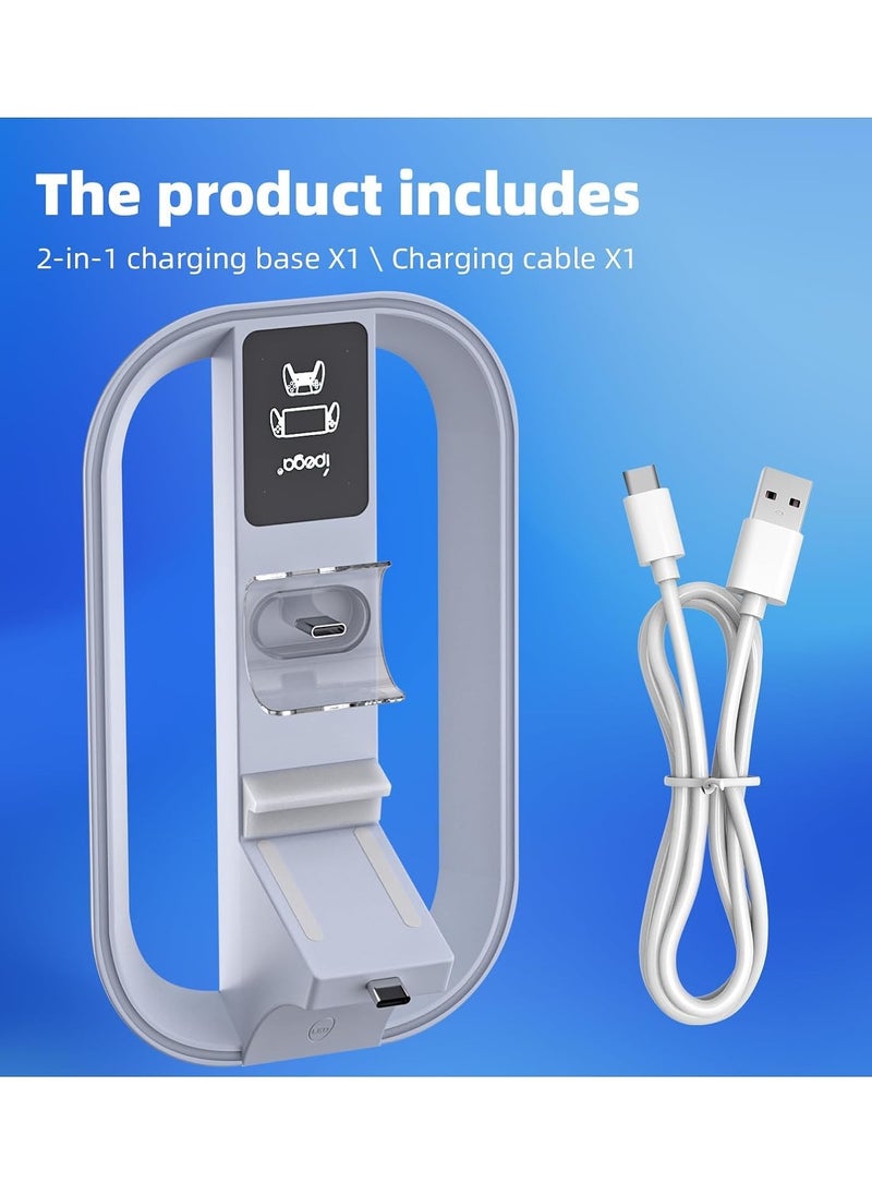 Ipega - Charging Station with RGB Light for PlayStation Portal and PS5 Controller, PS5 Charger with Charging Cable - Image 1