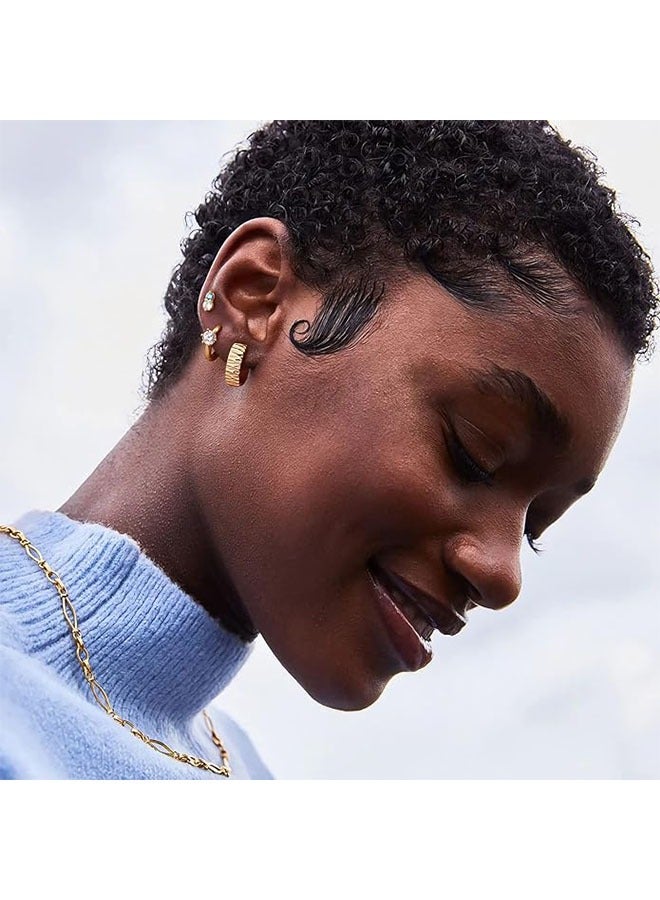 Mevecco Women Earrings Gold Stud 14K Gold Filled Small Simple Handmade Hypoallergenic Everyday Jewelry - Image 2