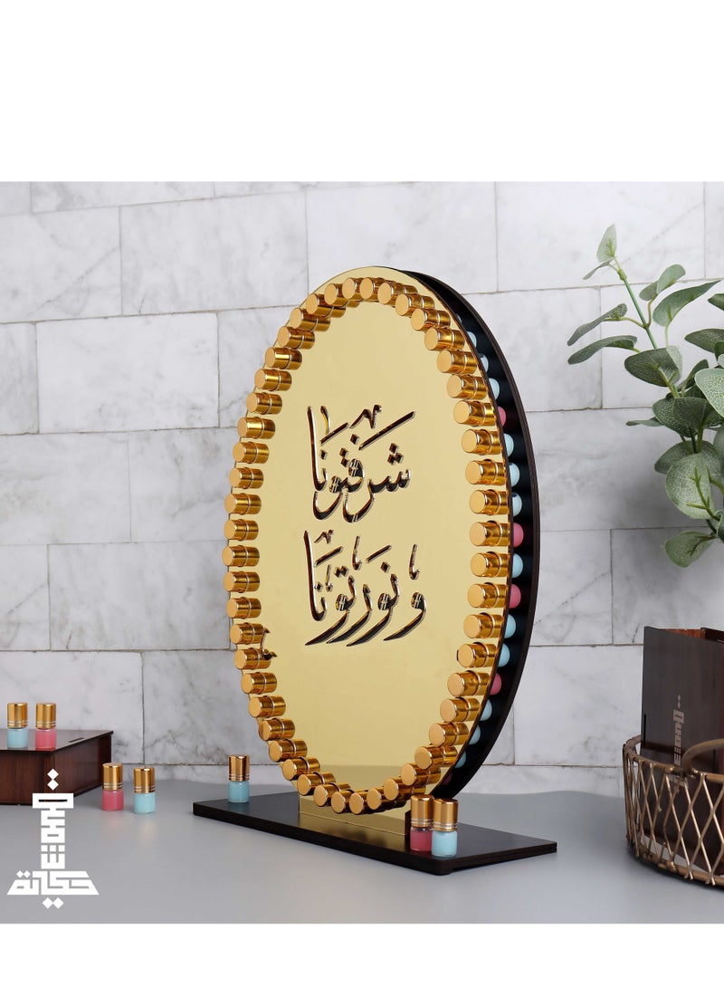 حكاية شمعة استاند 50 حبة مسك فاخر (شكل بيضاوي) محفور عليها عبارة شرفتونا و نورتونا - Image 3