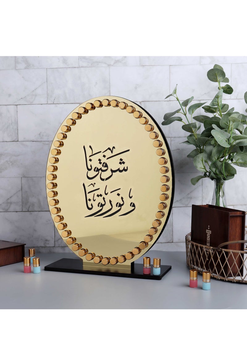 حكاية شمعة استاند 50 حبة مسك فاخر (شكل بيضاوي) محفور عليها عبارة شرفتونا و نورتونا - Image 2
