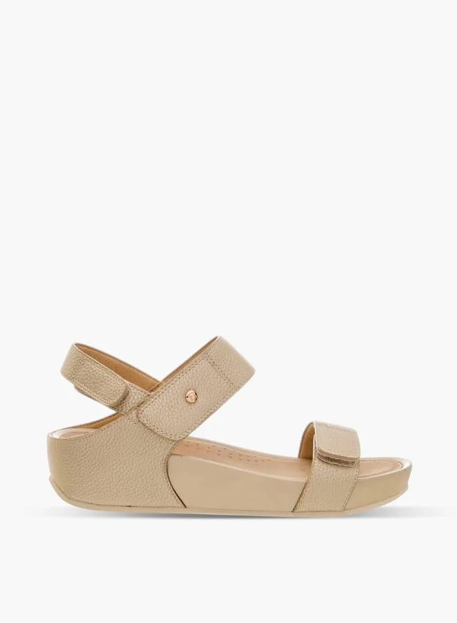 Flora Bella By Shoexpress Women Textured Strap Sandals with Hook and Loop Closure