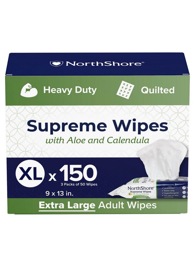 NorthShore Supreme Heavy-Duty Quilted Wipes, X-Large, 9 x 13 in., 50 ct, 3-Pack - Image 1