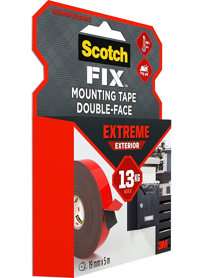 Scotch  Double Sided Extreme Exterior Mounting Tape 1 Roll 19Mm X 5M For Outdoor Extreme Use Weather Resistant Permanent Tape 100 Percent Adhesive 3M Advanced Technology Holds Up To 13Kg - Image 4