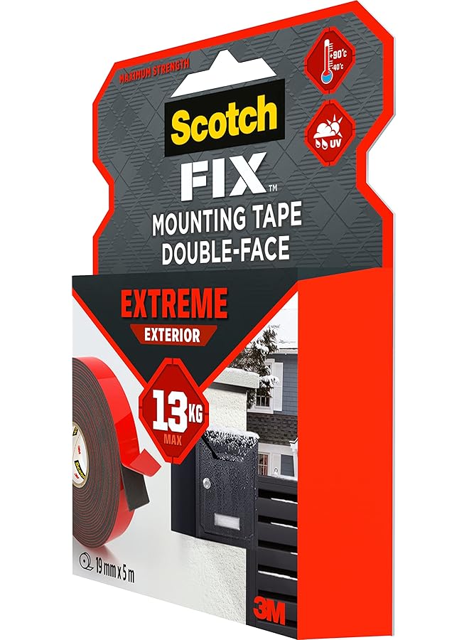 Scotch  Double Sided Extreme Exterior Mounting Tape 1 Roll 19Mm X 5M For Outdoor Extreme Use Weather Resistant Permanent Tape 100 Percent Adhesive 3M Advanced Technology Holds Up To 13Kg - Image 5