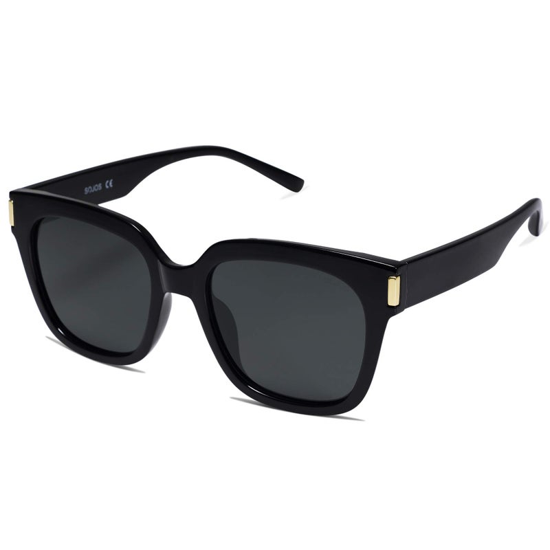 SOJOS Polarized Sunglasses for Women Men Trendy Square Glasses SJ2149,Black/Grey - Image 1