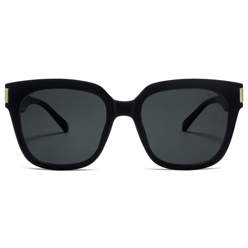 SOJOS Polarized Sunglasses for Women Men Trendy Square Glasses SJ2149,Black/Grey - Image 2