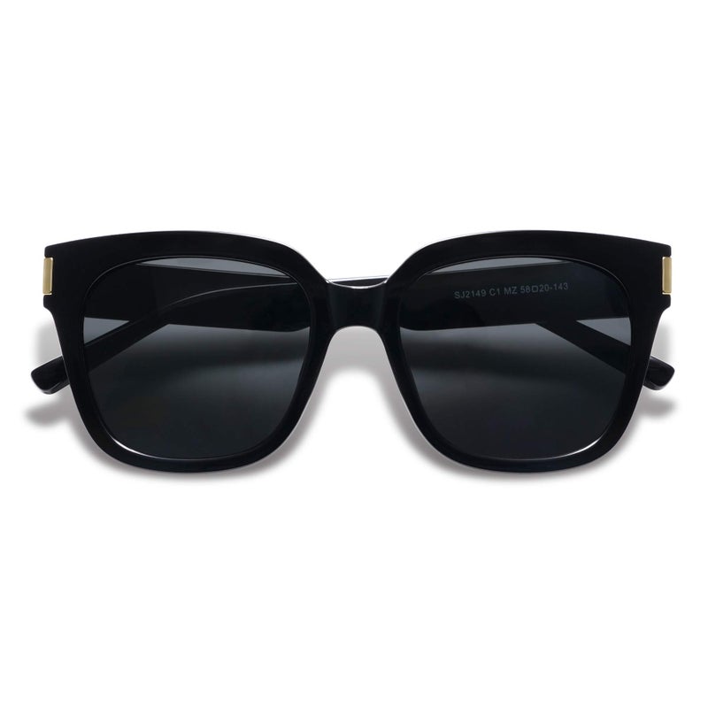 SOJOS Polarized Sunglasses for Women Men Trendy Square Glasses SJ2149,Black/Grey - Image 4