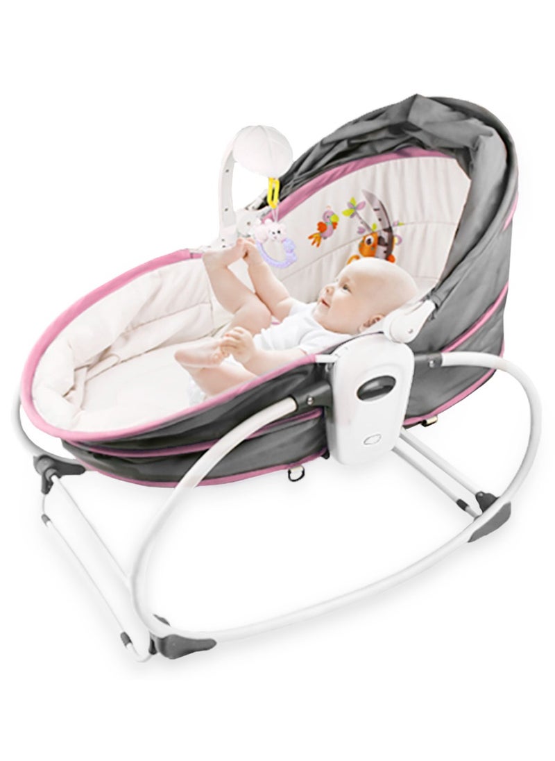 TEKNUM 6 - In - 1 Cozy Rocker Bassinet With Wheels, Awning And Mosquito Net - Pink  - Image 1