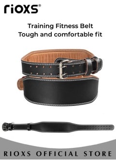 RIOXS Weightlifting Leather Belt for Adult Men and Women Gym Weightlifting Belt for Heavy Functional Fitness Sports Weightlifting Strength Training Equipment  - Image 2